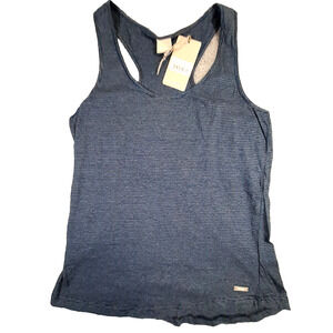 Bench Urbanwear Womens Fitted Top Racer Back Blue Striped Small Sleeveless Tank